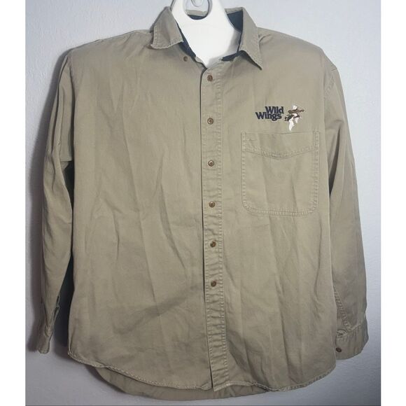 Wild Wings Button Up Long Sleeve Shirt With Ducks Size Large 100% Cotton - Picture 2 of 7